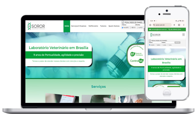 Redesign de site para Laboratório Veterinário em Brasília DF