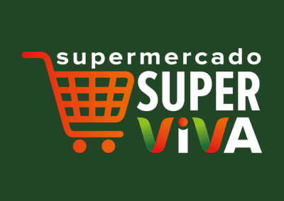 Logotipo supermercado versão invertida vertical