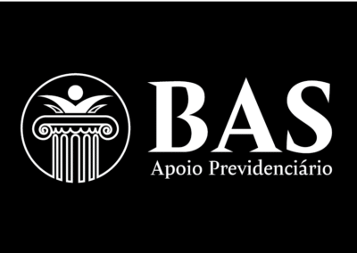 Logotipo BAS versão monocromática negativa
