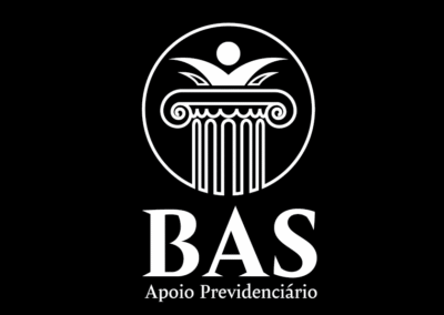 Logotipo BAS versão monocromática negativa vertical