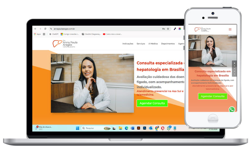 Landing page para médica hepatologista em Brasília DF
